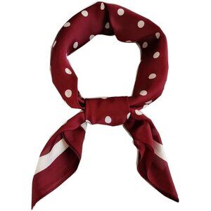 Silk Satin Point Red Head Scarf Medium Square Hair Scarf for Women 28 Inches